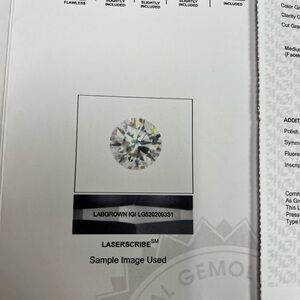 1.77 ct Lab Grown loose Round Diamond with Certificate